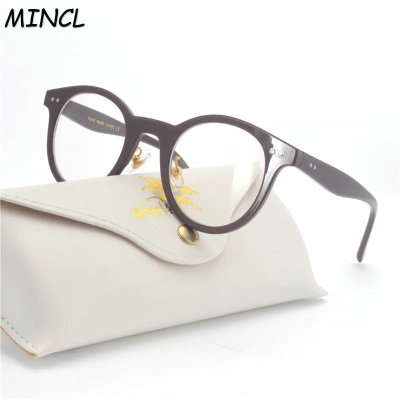Fashion Round Cat Glasses Frame clear lens Men Women brand Eyewear Vintage rice nail transparent glasses with box FML - Цвет оправы: red
