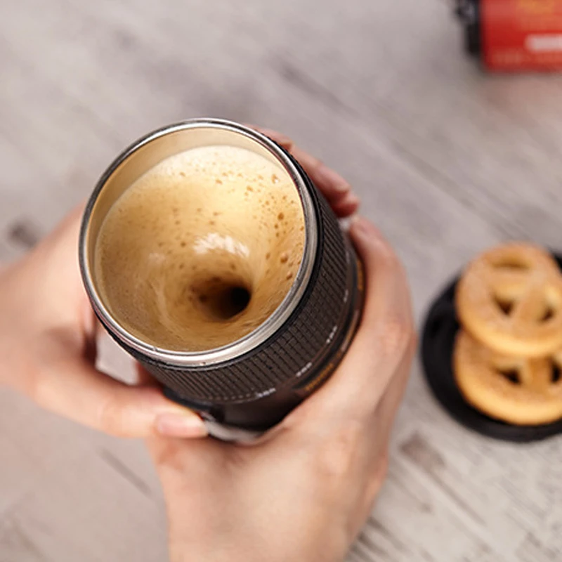 

Coffee Cup Creative camera model Mugs Double Insulated Home Office travel Cup Automatic Electric Coffee Milk Mixing Cup