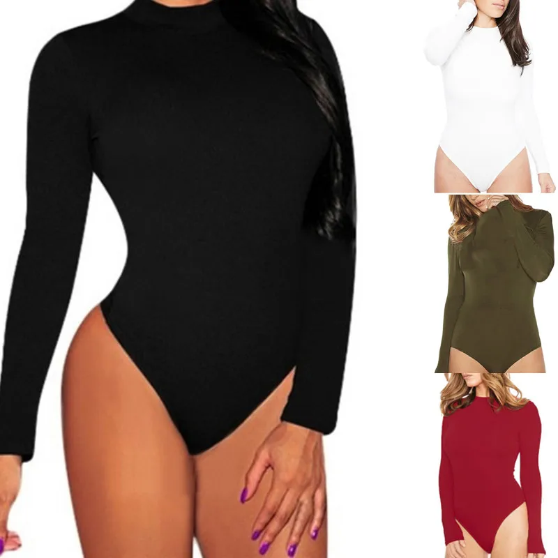 Celmia Plus Size Women Bodysuits Rompers Jumpsuits 2018 Autumn Casual Backless Sexy Solild Jumpsuit Long Sleeve Bodycon Bodysuit