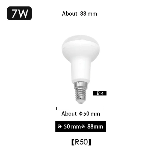 R39 R50 R63 R80 диммируемая Светодиодная лампа E14 E27 Bombillas лампа cfl светодиодные лампы-ампулы светильник Лампада 110 В 220 В экономия 3 Вт 5 Вт 9 Вт энергия - Испускаемый цвет: R50 7W E14