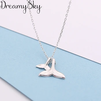 

Bijoux Bohemian 925 Sterling Silver Mermaid Tail Necklaces For Women Boho Fish Necklaces Statement Jewelry Collar Accessories