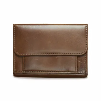 

2019 New vintage wallet genuine leather short paragraph vertical first layer leather wallet multi-function men's card package