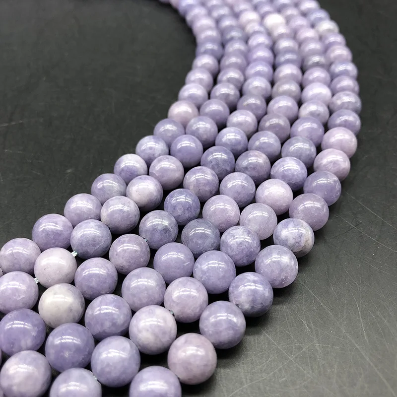 

1 Strand 4 6 8 10 12mm Natural Purple Color Round Stone Beads for DIY Jewelry Making Lanvander Color Natural Stone Loose Beads