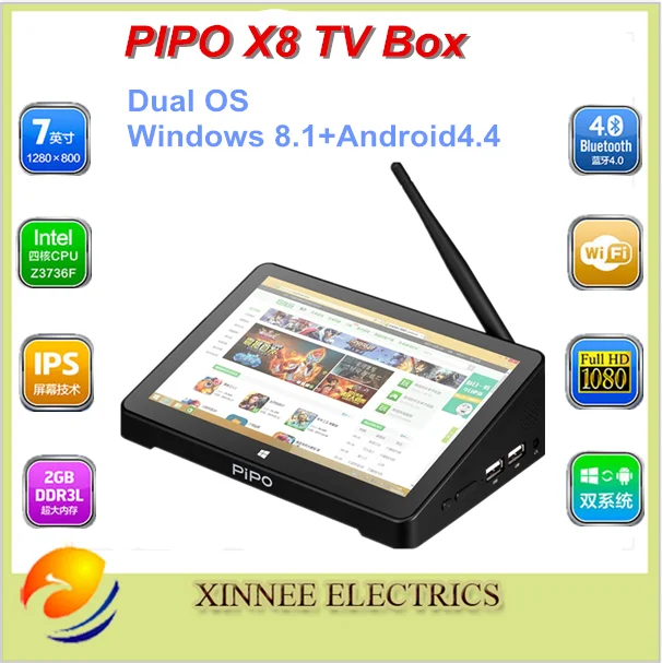 Lowest Price 5pcs/lot 7 " pantalla PIPO X8 Mini tv box Dual OS Windows 8.1+Android4 Intel Z3736F Quad Core 2G + 32G/64G PIPO Touch Panel PC Lowest Price 5pcs/lot 7 " pantalla PIPO X8 Mini tv box Dual OS Windows 8.1+Android4 Intel Z3736F Quad Core 2G + 32G/64G PIPO Touch Panel PC