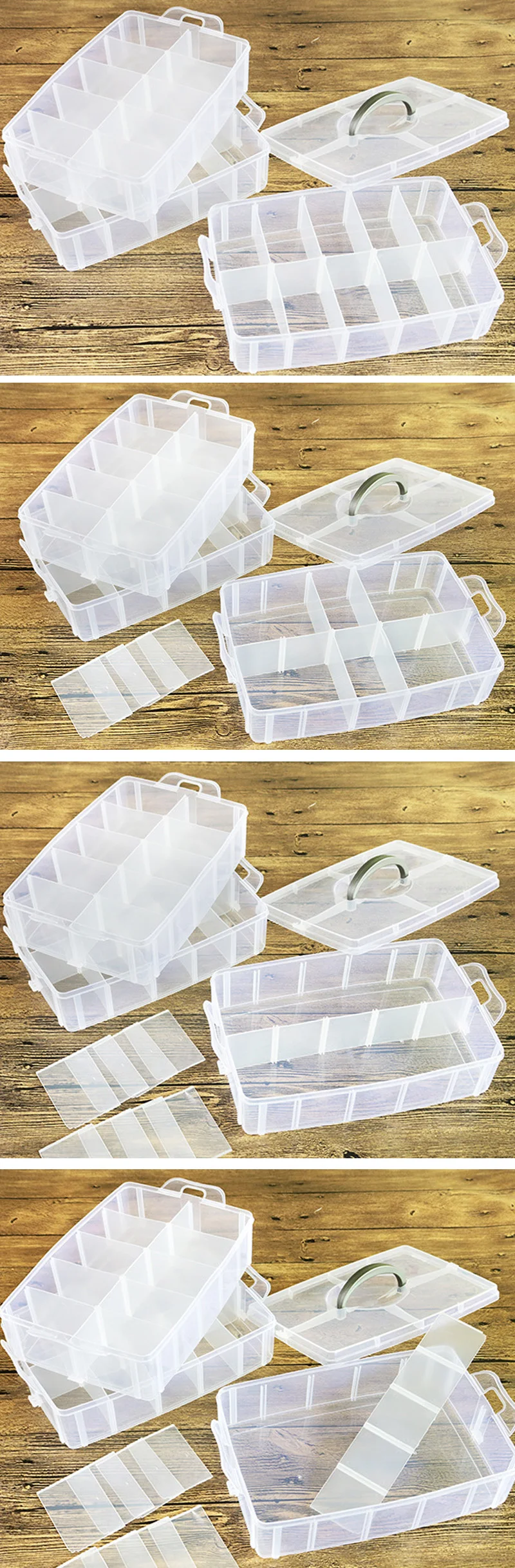 3 слоя Большой размер 30 сетки Регулируемый пластиковый ящик для хранения Чехол держатель новые коробки для хранения ювелирных изделий макияж Органайзер игрушки Органайзер