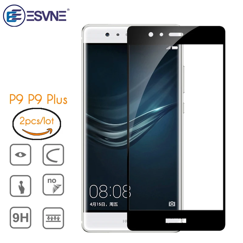 ESVNE (2 шт./лот) 2.5D полное покрытие P9 стекло для huawei закаленное Ясность HD плюс защита