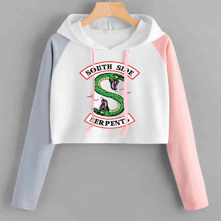 

Riverdale hoodies South Side Serpents Spring/Summer Streetwear short Hoodie Sweatshirts Print Hooded Pullover Tracksuit female