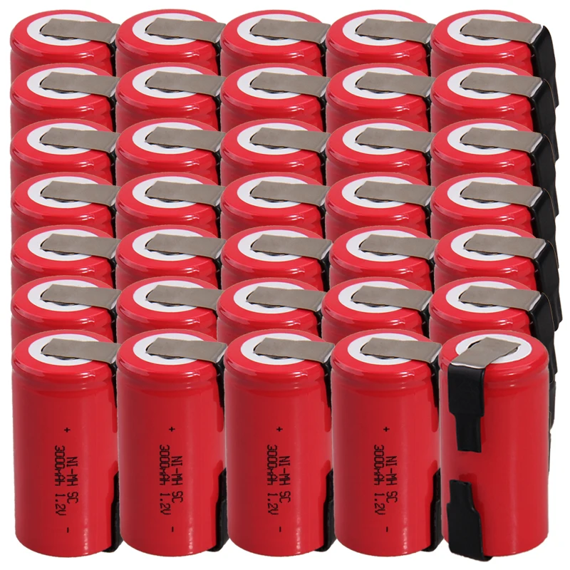 

Real capacity 35 pcs SC battery 1.2v batteries rechargeable 3000mAh nimh battery akkumulator for power tools