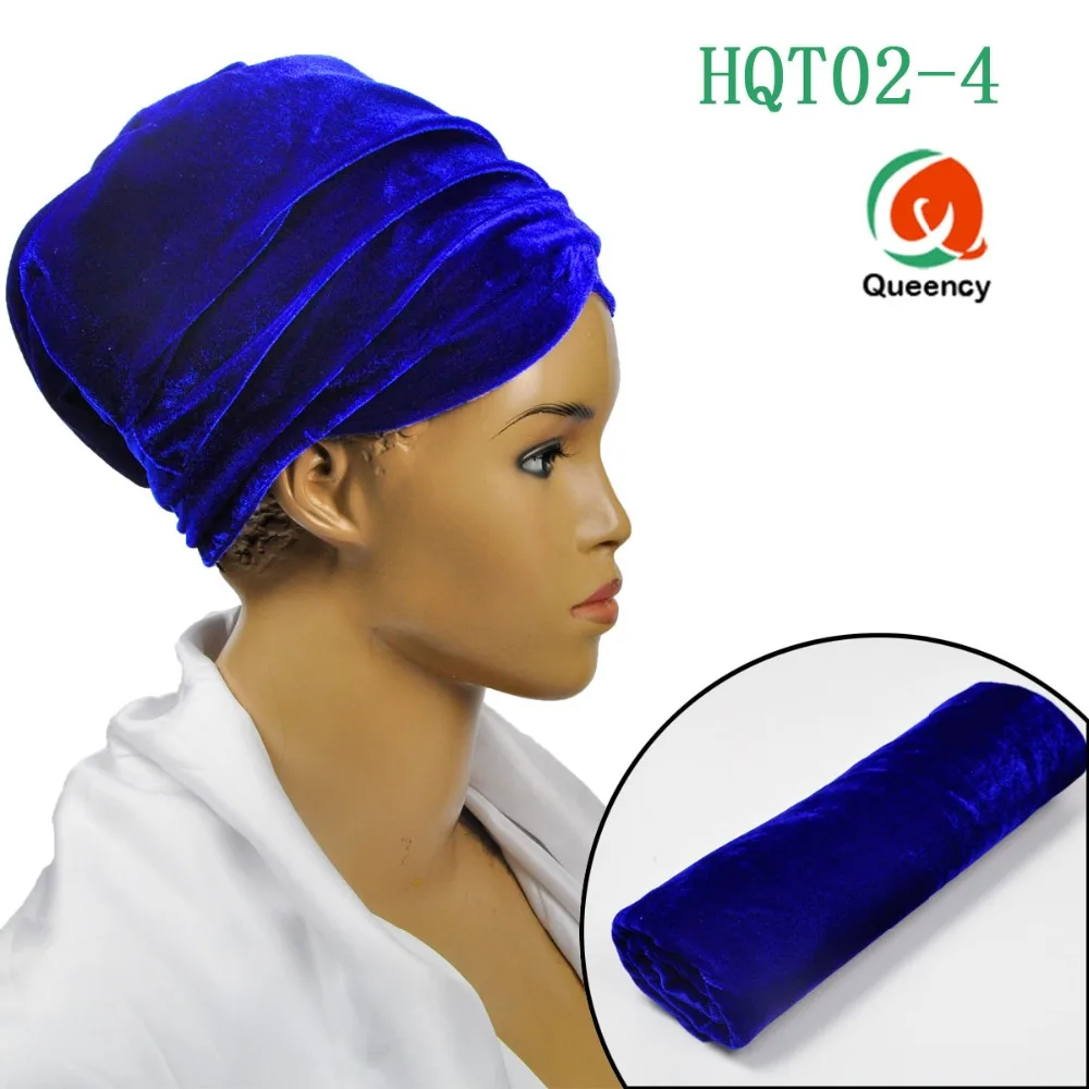 HQT02 DHL-высокое количество Индии мусульманские шапки для вечерние свадебные тюрбан в африканском стиле мягкий вельветовый тюрбан шарф для головы Женская повязка на голову