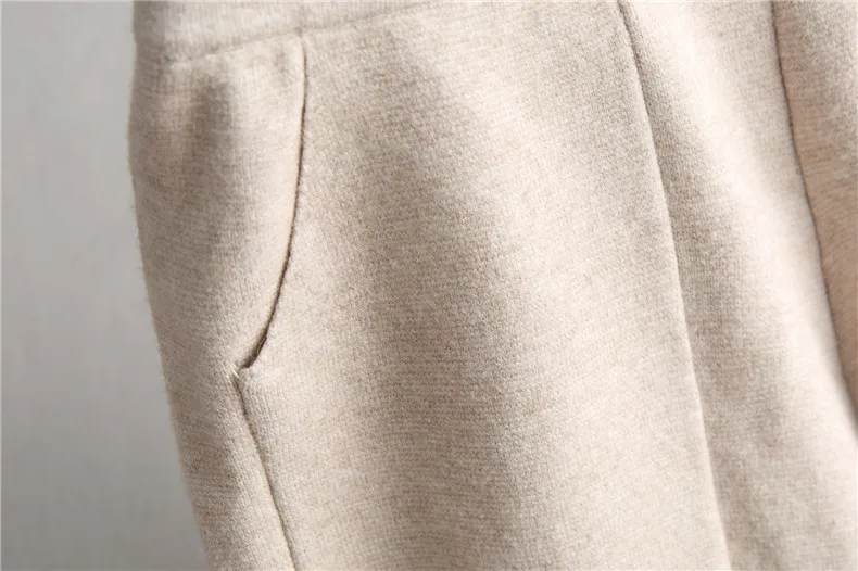 INNASOFAN широкие брюки для женщин осень-зима трикотажные брюки высокая талия Евро-американская мода шикарные теплые брюки с карманами