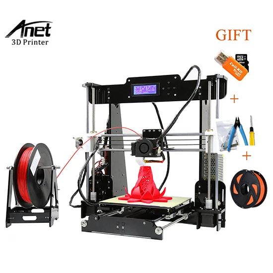 A8 Add 1KG Filament Anet A6/A8 3d принтер машина большой размер печати 220*220*250 мм/220*220*240 мм Reprap i3 DIY 3d принтер комплект с ABS PLA нити - Цвет: A8 Add 1KG Filament