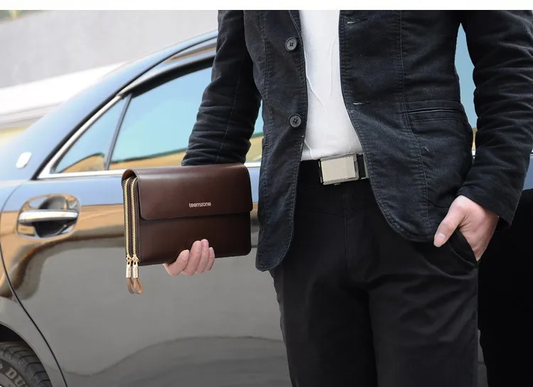 Cheap leather man clutch