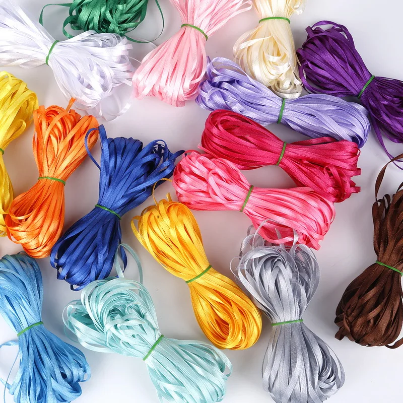 Handmade DIY Silk Satin Ribbon Arts Crafts Sewing Christmas Wedding Party Decoration Gift Wrap 25 Yards 3 mm Width