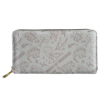 

Leather Women Wallets and Purses Gothic Moon Phase Witching dinosaur Cartoon Girls Money Card Holder Long Style Clutch 2019