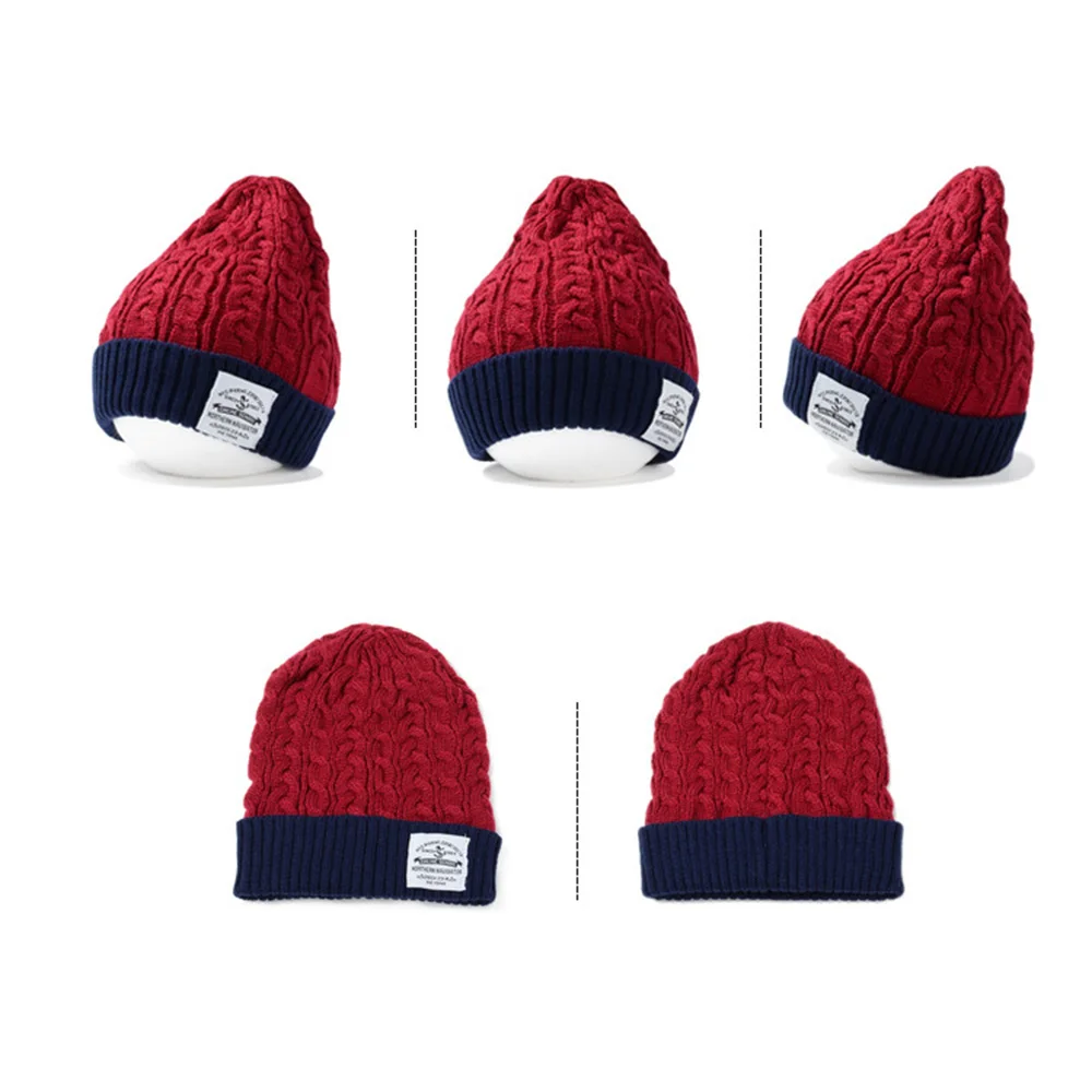 Женская зимняя вязаная шапка, однотонные повседневные шерстяные головные уборы, шапки, женская шапка, теплая зимняя шапочка