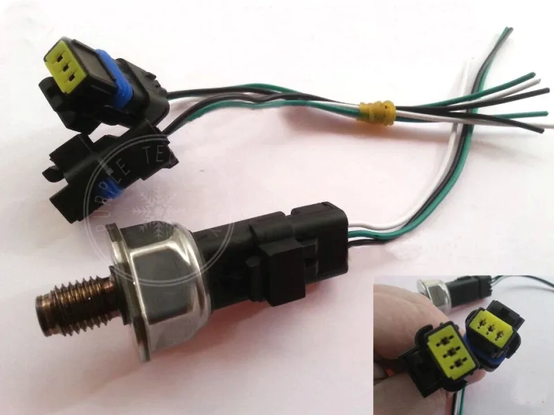

free shipping diesel engine fuel rail pressure sensor plug connector for delphi 3 chips