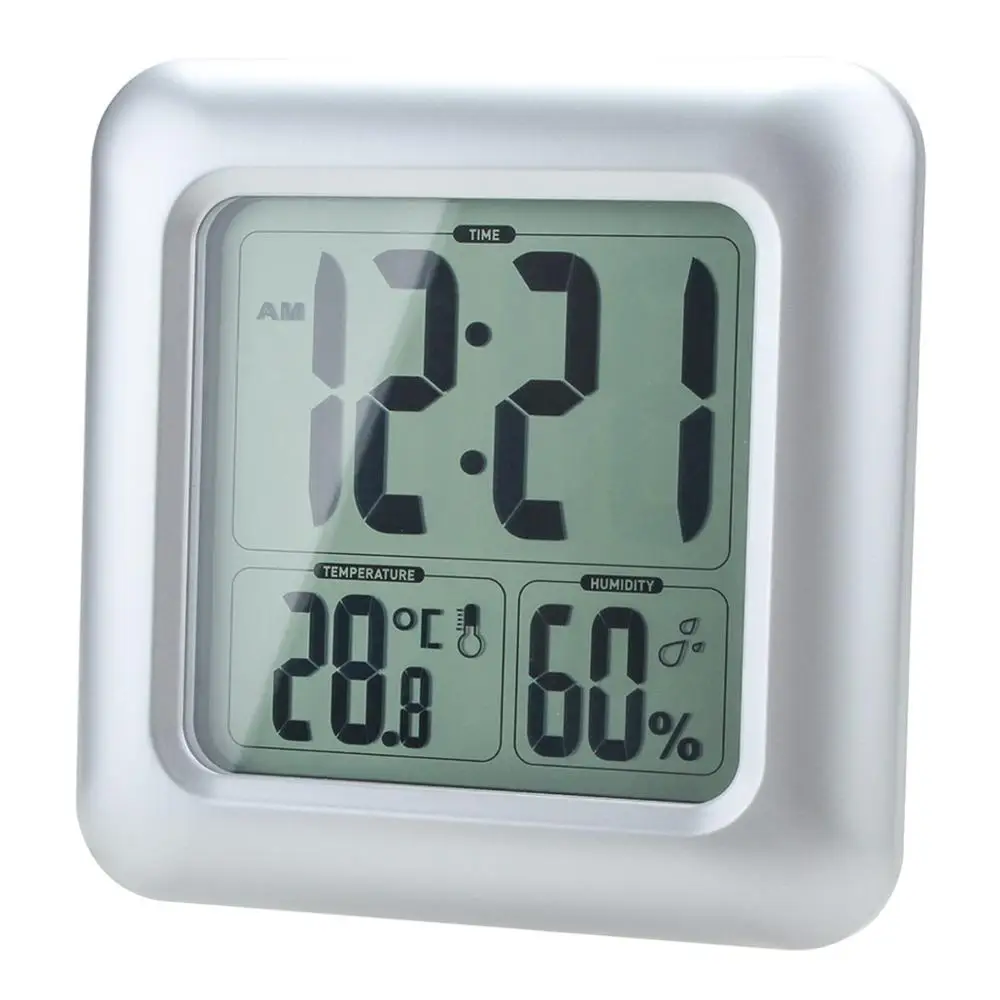 Таймеры ЖК цифровой водонепроницаемый для брызг воды ванная комната настенные часы с присоской мыть часы для душа Таймер Температура Влажность - Цвет: 1