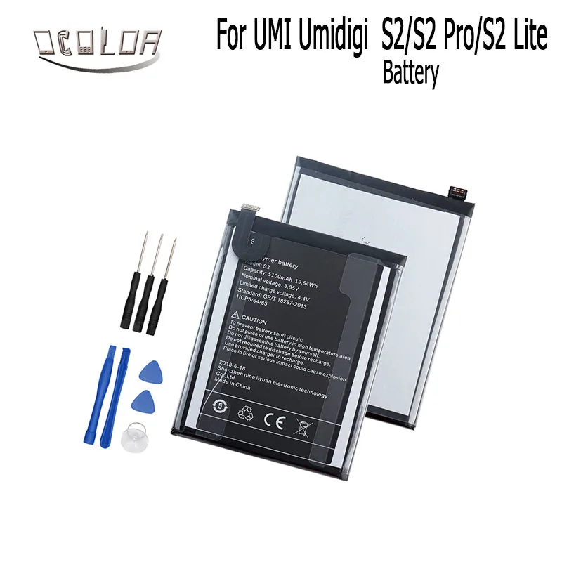 Аккумулятор ocolor для UMI Umidigi S2 Pro Lite 5100 мАч новая реальная емкость + инструменты