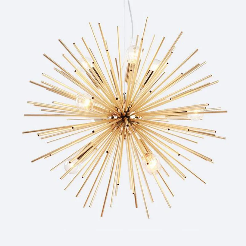 

Post-modern gold pendant lights living room restaurant study led radiation sphere art personality design pendant lamp