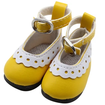 

1 Pair 4.5cm PU Leather Shoes For Doll Fashion Mini Toy Lace Canvas Shoes 1/6 Doll For Doll Accessories Gift For Girls