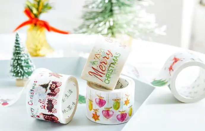 1 шт. Kawaii DIY Бумага японский Васи клейкой ленты с Рождеством Христовым колокол декоративные клейкие ленты Скрапбукинг наклейки