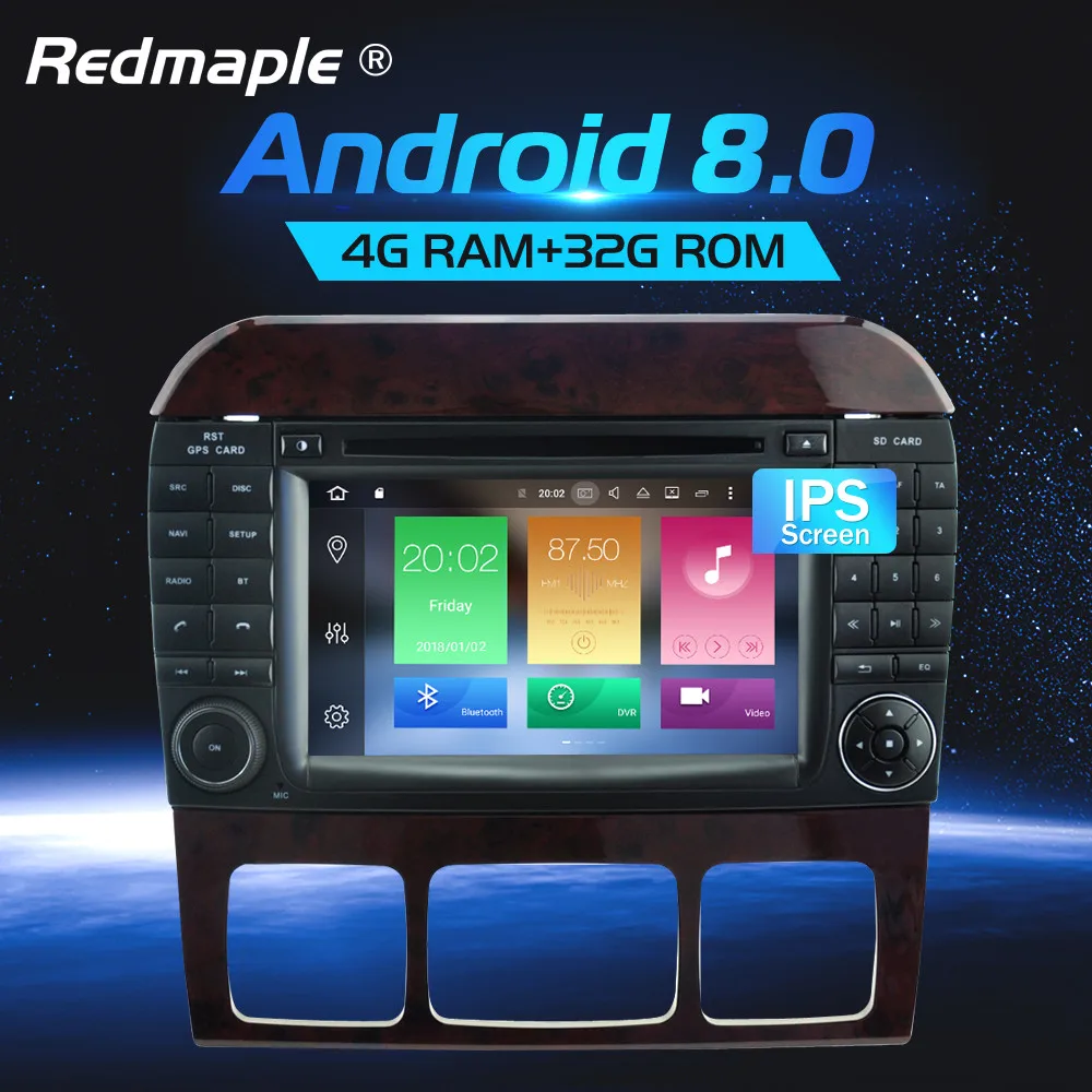 

Android 8.0 Car GPS Radio Navigation Player For Benz S320 S350 W220 W215 CL600 1998-2005 Auto Audio DVD Video Stereo Multimedia
