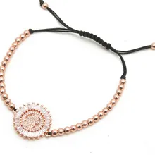 Золото Серебро Микро-паве Белый cz кубический цирконий веревка отрегулированный браслет из медного бисера gnh5 Шарм плетеные браслеты ювелирные изделия для женщин