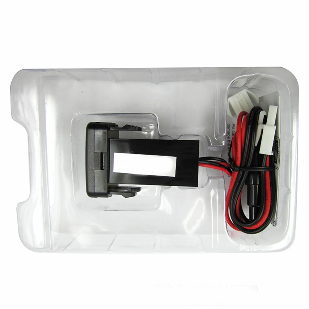 5 V 2.1A светодиодный USB порт розетка адаптер один USB Автомобильное зарядное устройство с синим световой Вольтметр для Toyota