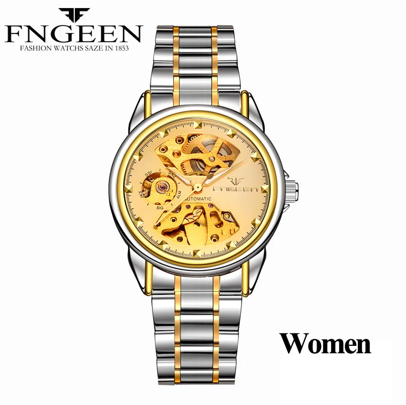 Relogio Feminino женские часы Топ бренд Модные Роскошные автоматические часы женские часы Стальные женские часы механические часы - Цвет: SteelTwoToneGold