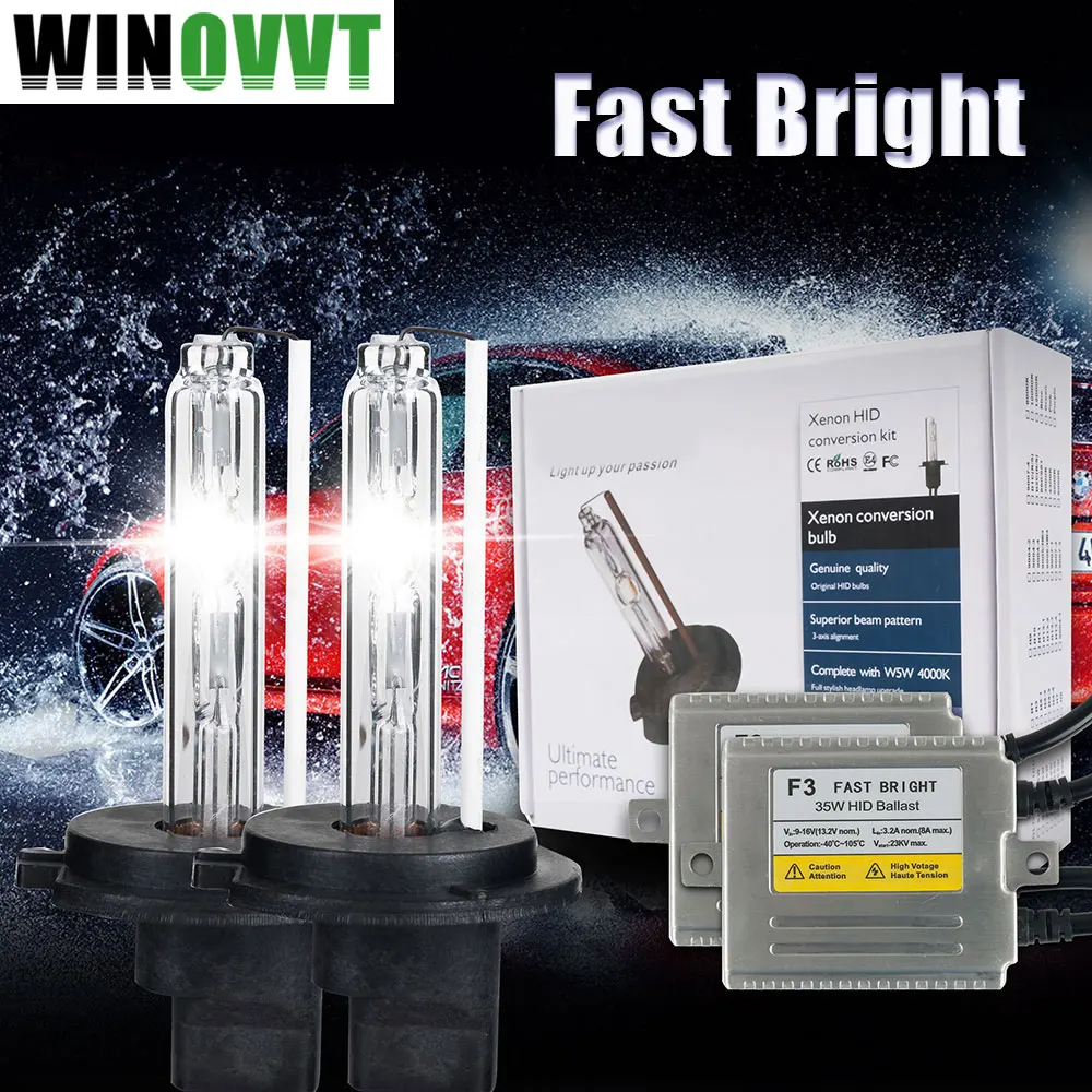 xenon H7 kit 0 1 seconds fast bright F3 ballasts fast bright headlight hid kit H1