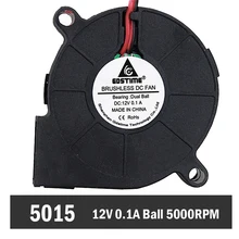 2PCS Gdstime 5015 12V Blower Fan Dual Ball Bearing DC Cooling Fan 50mm 50mmx15mm For 3D Printer Parts 2PCS Gdstime 5015 12V Blower Fan Dual Ball Bearing DC Cooling Fan 50mm 50mmx15mm For 3D Printer Parts