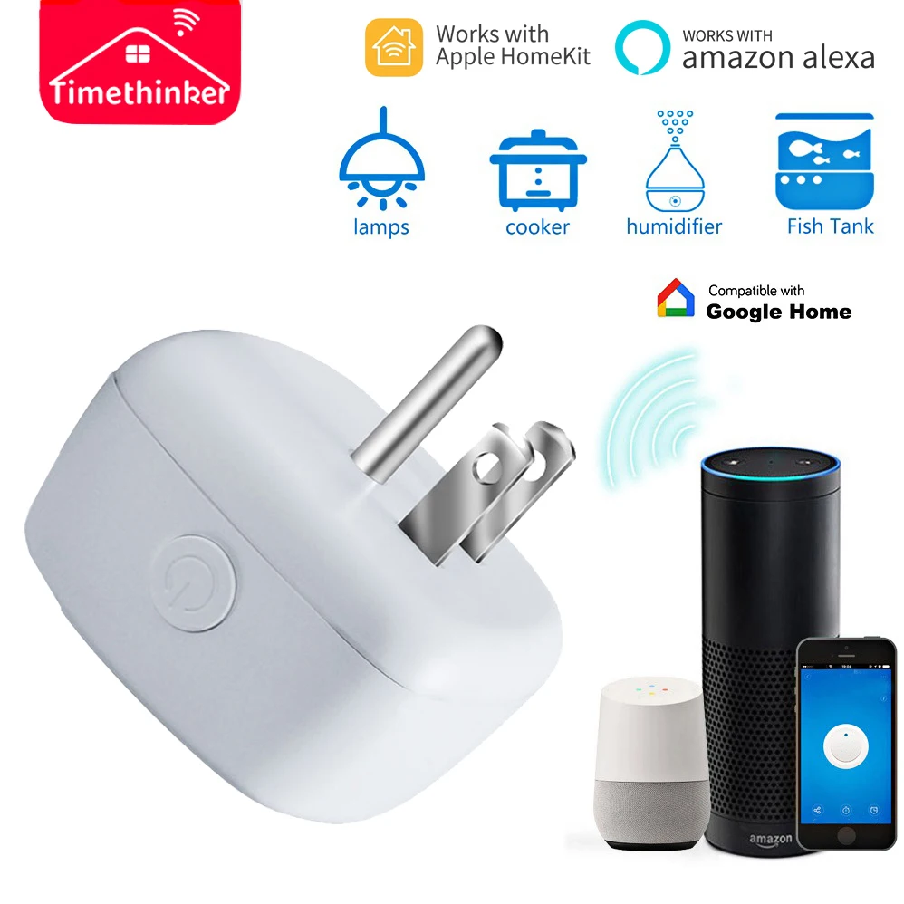 

Timethinker WIFI Smart Socket EU Plug 250V 10A Remote Control Smart Timing Switch Work For Amazon Alexa/Google Assistant