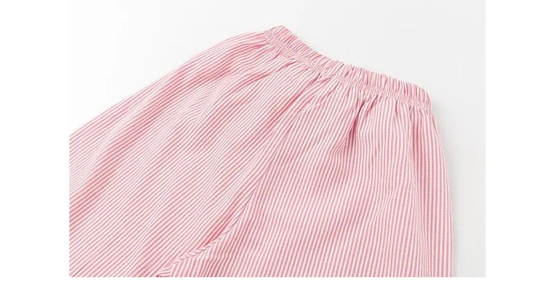 Костюм для девочек Новинка года, детское платье в полоску комплект из двух предметов для маленьких детей, модная рубашка для девочек и свободные штаны, детская одежда с бантом#5038