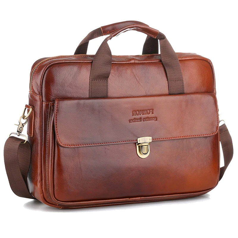 Деловые сумки из воловьей кожи, мужская сумка из натуральной кожи, сумки-мессенджеры для ноутбука, высокое качество, 14 дюймов, роскошные мужские портфели