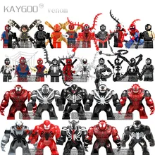 Один Marvel анти яд бойня Дэдпул Эдвард Брок Халк легойно Фигурки Модели Строительные блоки игрушки для детей