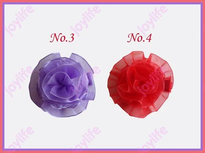 

free shipping 100pcs 3'' fashion tutu and organza boutique hair bows mix color girl hair bow clips