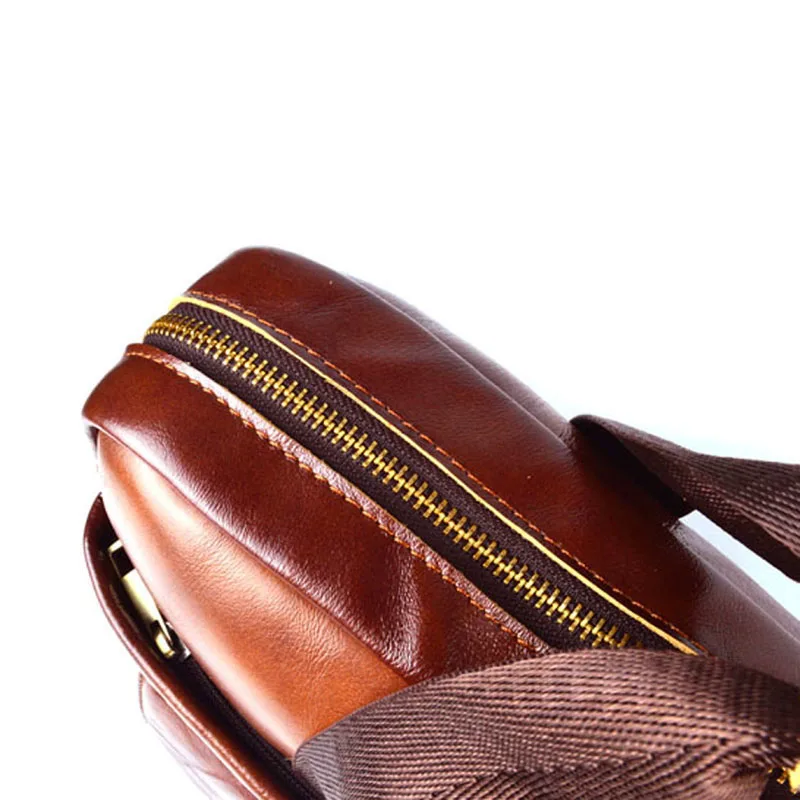 EUMOAN Genuine Leather genuine leather laptop bag Handbags Cowhide Men Crossbody Bag Men's Travel brown leather briefcase
