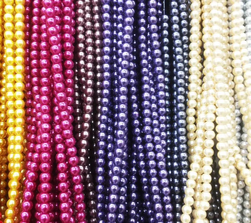Buy 1 String,about 140 Beads 6MM Dyeing Color Glass