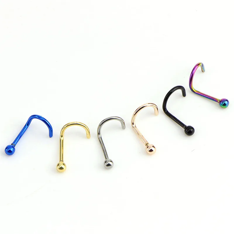 24 pcs/LOT Nose Rings Stainless Steel Ear Piercings Studs for Men Women Body Jewelry Colorful Labret Bar Lip Piercing