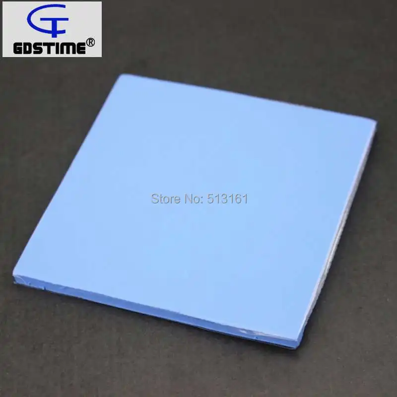 

10PCS Gdstime 100x100x5mm CPU Thermal Pad Heatsink Cooling Conductive Silicone Blue