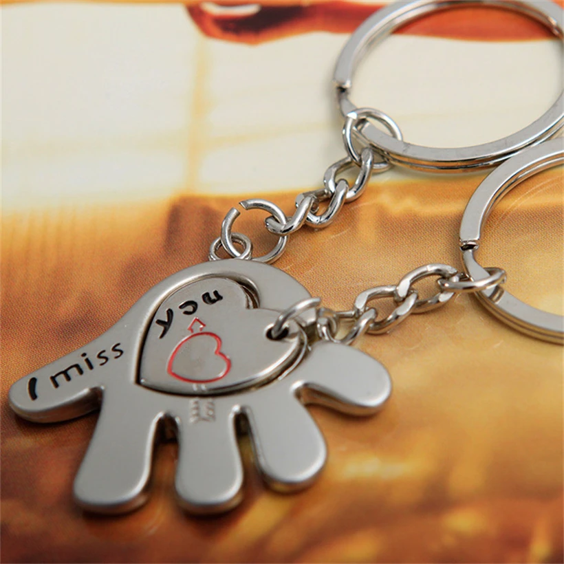 

NEW Keychain Hand in Hand Keychain Loveheart Girlfriend Boyfriend Lover's Couple Birthday Gifts Forever Love Miss You 2Pcs/Set