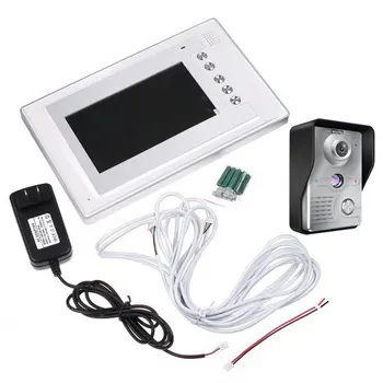 

7 Inch Video Door Phone Doorbell Intercom Kit Wall Mounted Camera Monitor Night Vision Hands Free Intercom Electric Lock Control