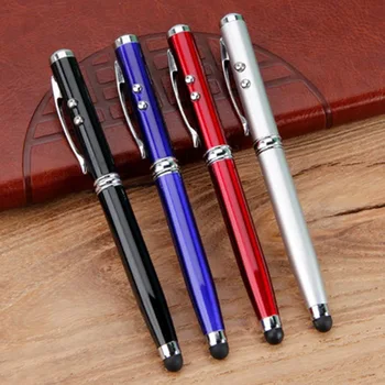 

4 In 1 Tip Laser Pointer LED Torch Touch Screen Ball Pen Powerful Laser Pens for Teaching