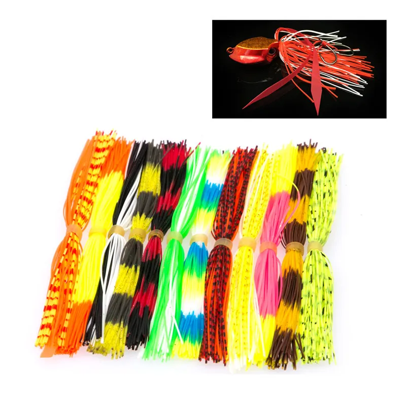 

Fly Tying Rubber Threads Skirts Silicone Straps for Flies Lure Beard wire Making Random Mixing Color 10/12 Bundles 13cm Length