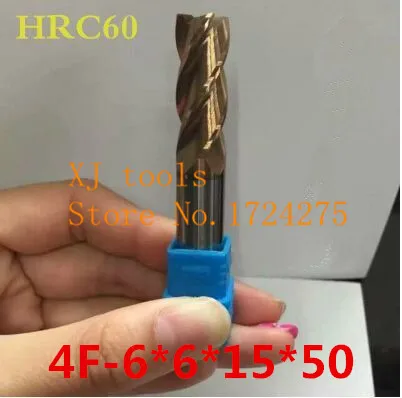 Free Delivery HRC60 4F-6.0*6*15*50 Superior quality Solid Carbide End Mill CNC Milling Cutter Tool Bits For Steel | Инструменты