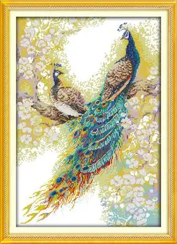 

Peacock Couples Counted Cross Stitch 11CT 14CT Cross Stitch Sets Animals Cross Stitch Kits Embroidery riolis 100-029