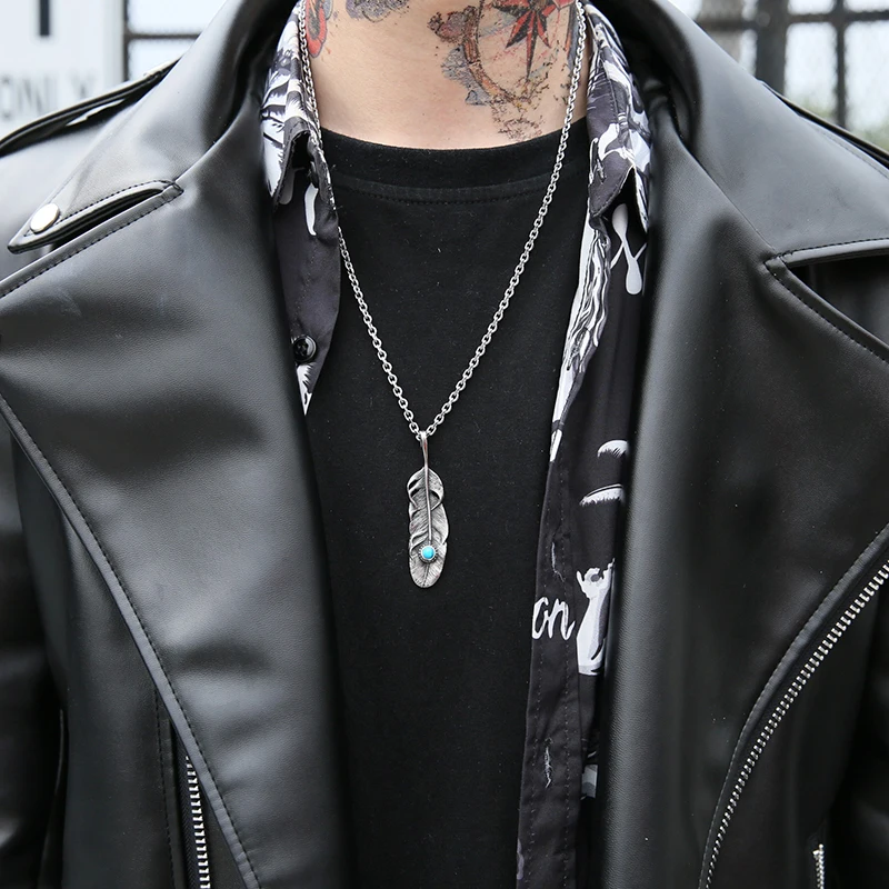 Ожерелье с подвеской в виде пера из нержавеющей стали|fashion jewelry|jewelry fashionjewelry for men |