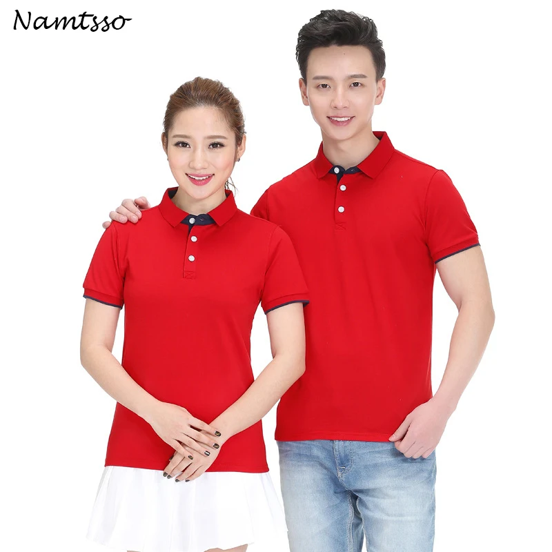 

New Men Polo Shirt Business Casual solid color women C/T Cotton Short Sleeve mercerized cotton Brand base top Clothing 8113