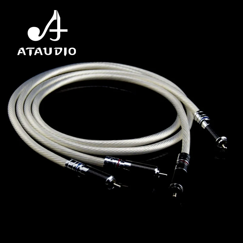 ATAUDIO Hifi посеребренный 2 RCA кабель высокого качества чистая OCC крышка с серебряным