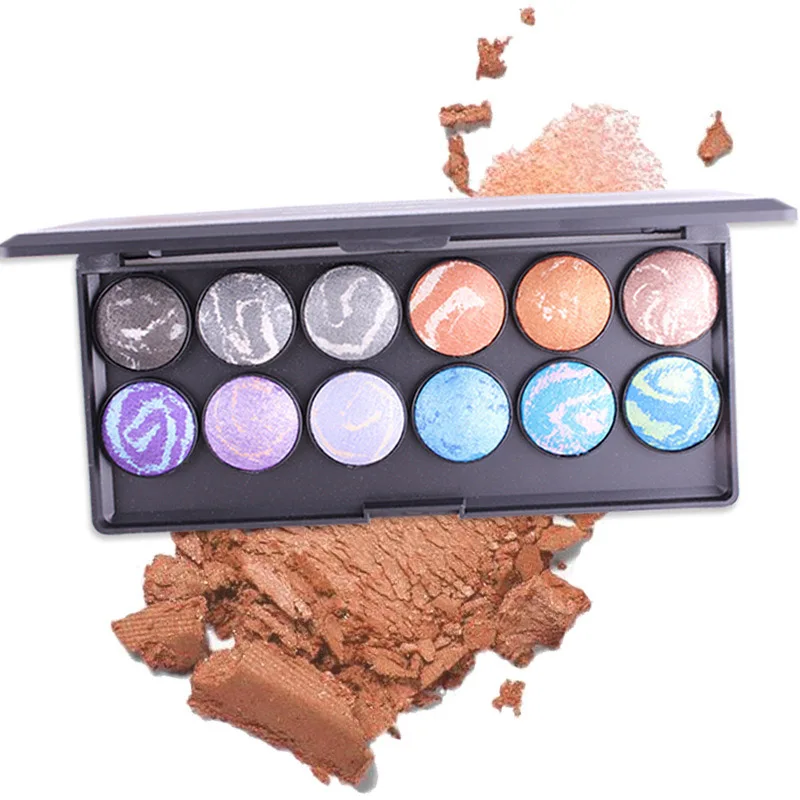 

12 Colors Eyeshadow Makeup Palette Baking Powder Smooth Velvet Eye Shadow Kit with Mirror @ME88